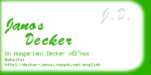 janos decker business card